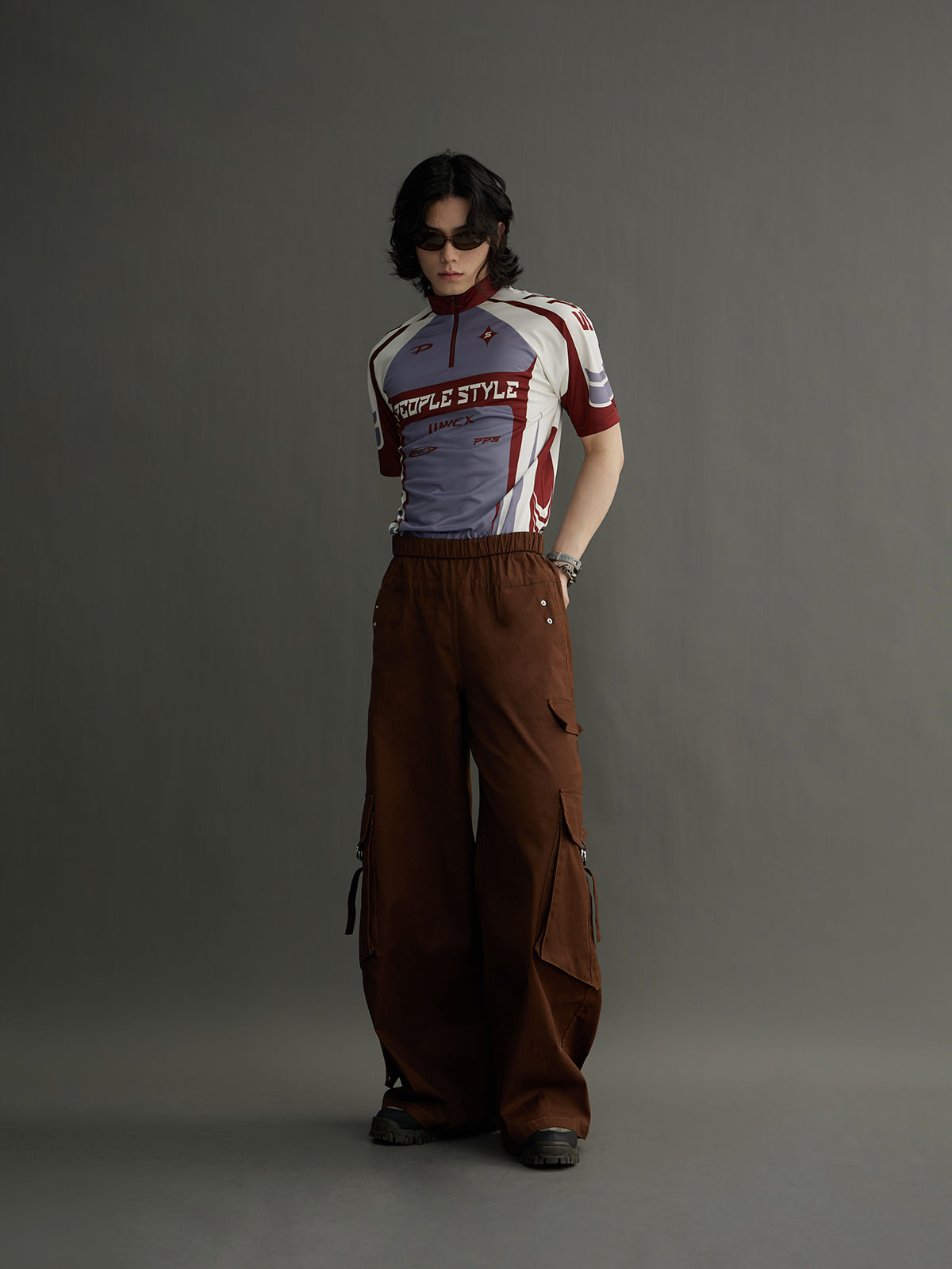 Unisex High-Neck Logo Jersey Tops