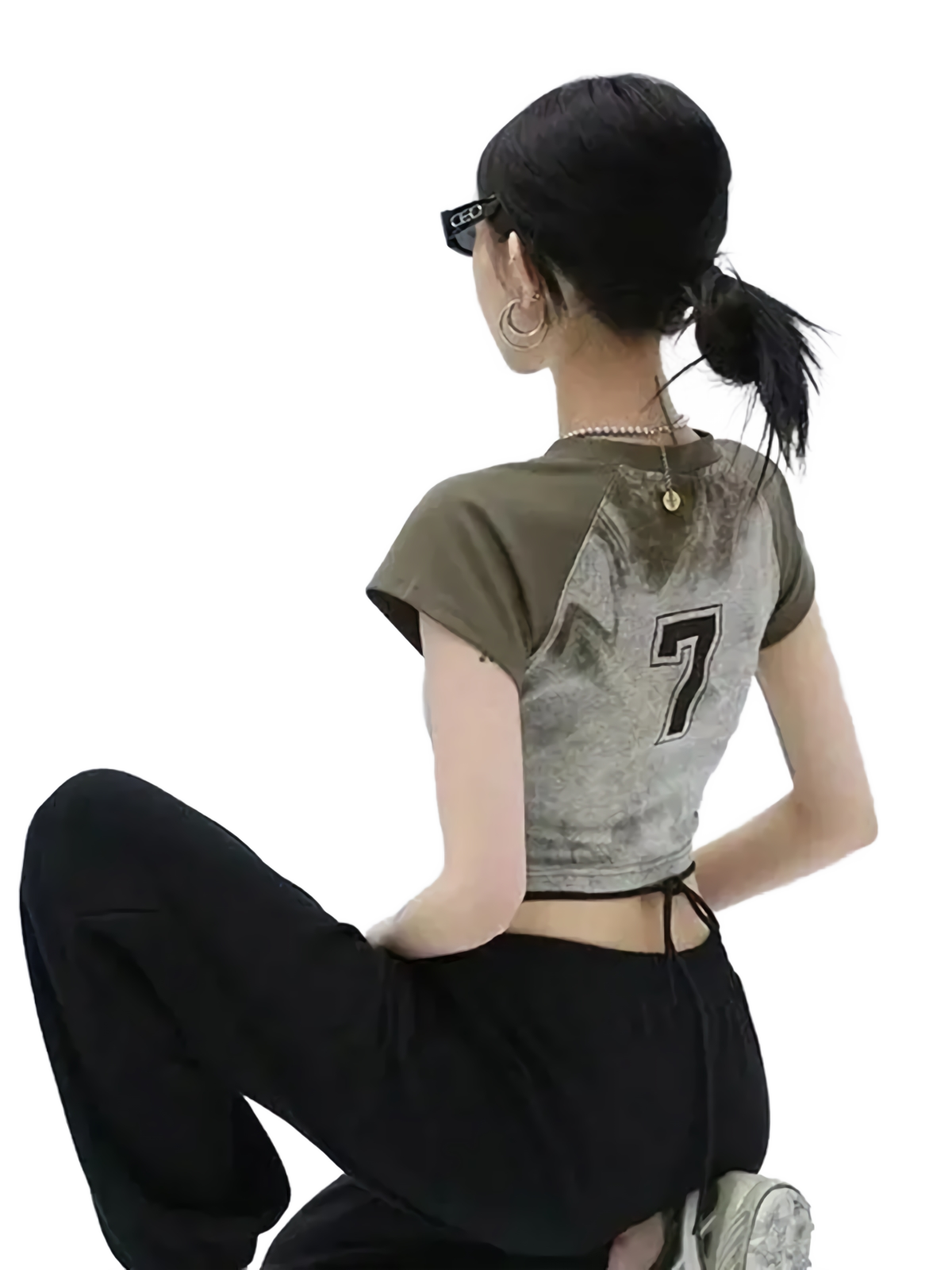 'Varsity' Cropped Cotton T-Shirt