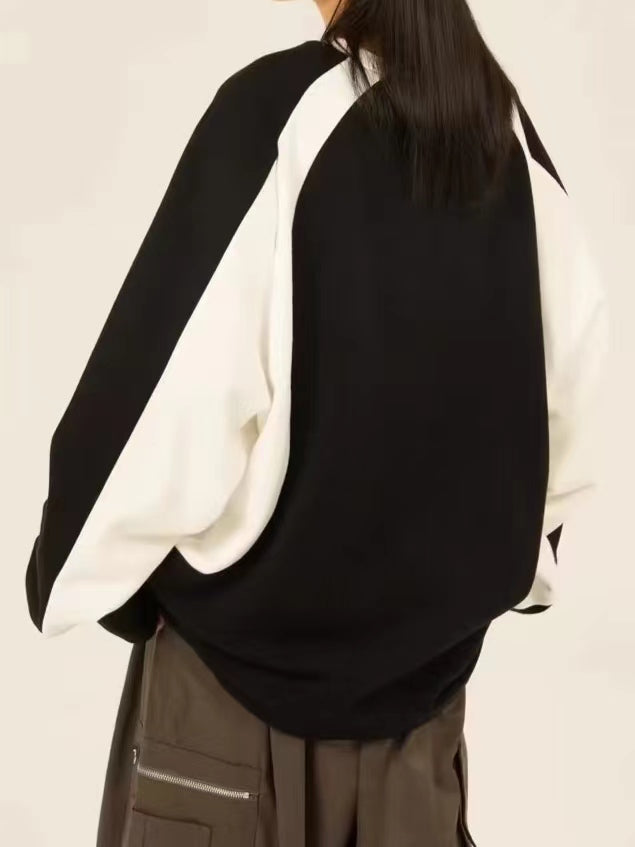 Retro oversized raglansweater met slogan