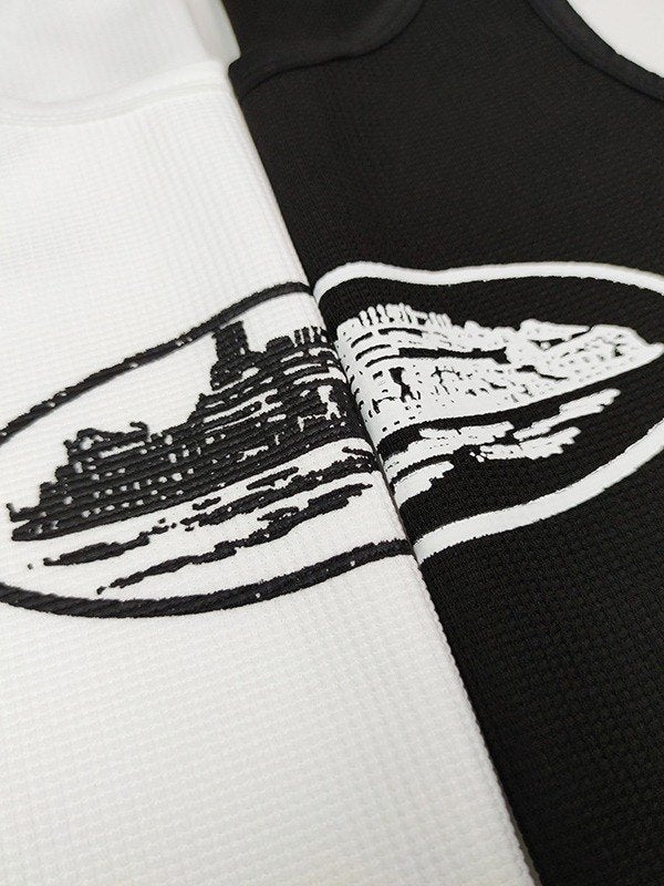 Crop-tanktop met Landmark-logo in wit of zwart