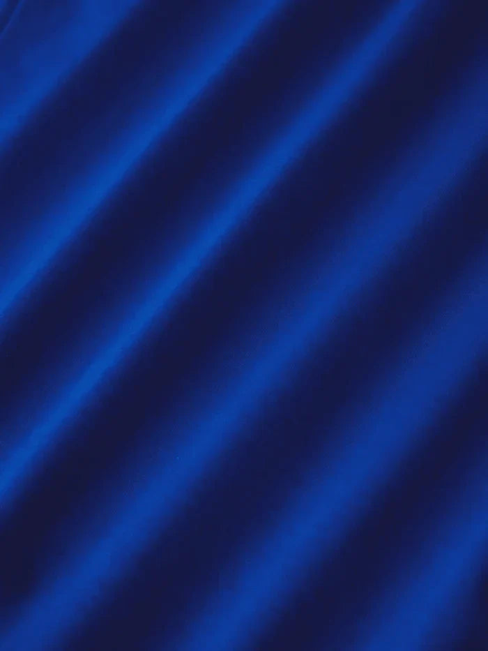 Blauwe cami-top met vintage halslijn en kanten stiksel