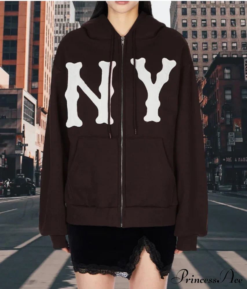 Trendy Retro Embroidered Oversized Comfortable Hoodie