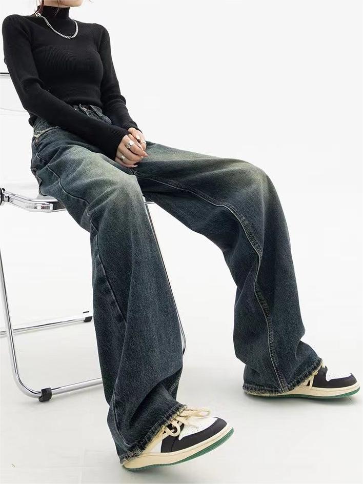 Vintage flodderige Boyfriend-jeans met verwassen effect