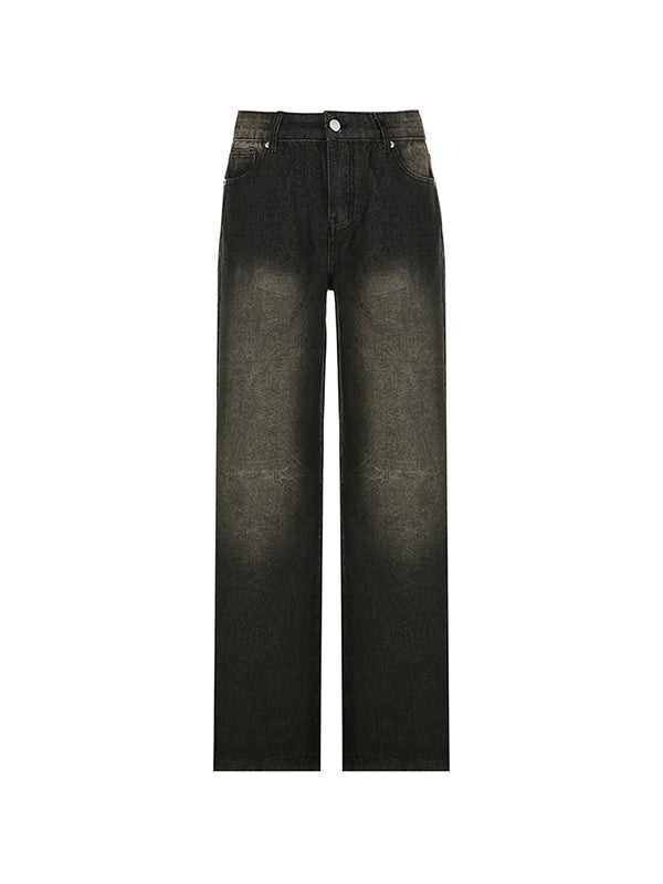 Boyfriend jeans met straattextuur en wassing