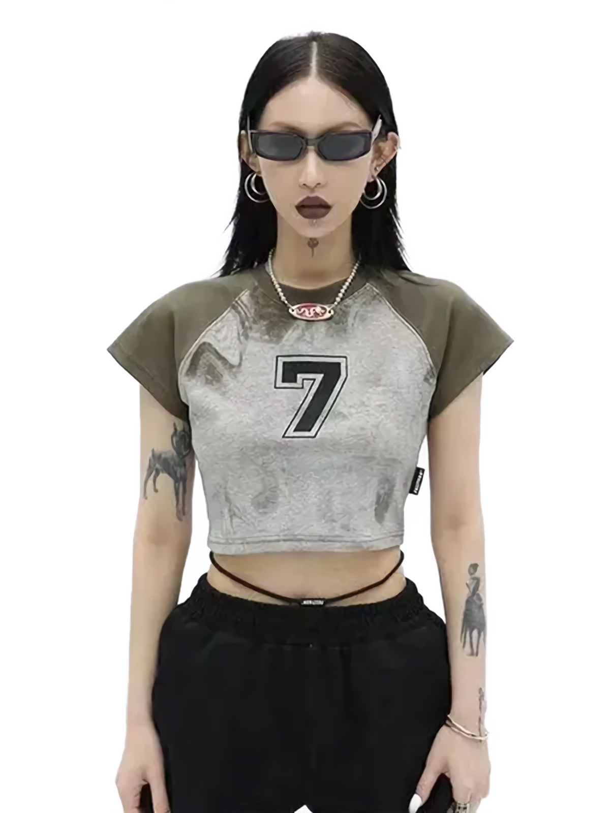 'Varsity' Cropped Cotton T-Shirt