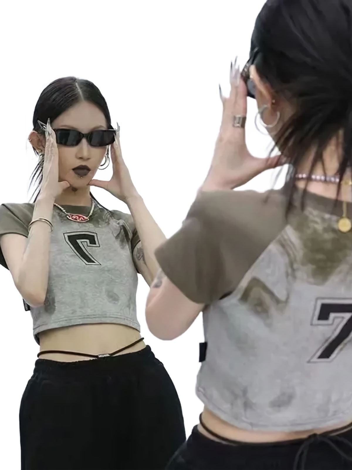 'Varsity' Cropped Cotton T-Shirt