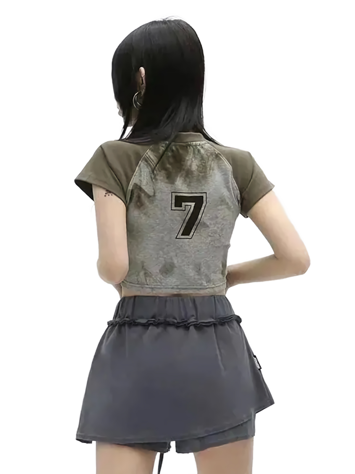 'Varsity' Cropped Cotton T-Shirt