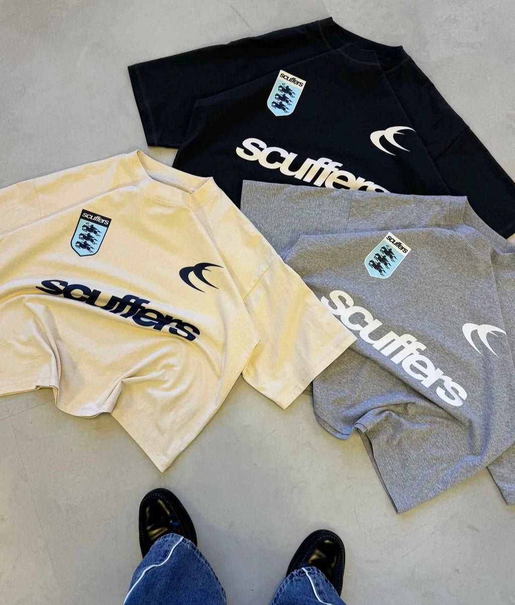 2025 Spanish Street Tide Brand Printed Men Women Surf Vacation Casual T-shirt Trendy Brand Scuffers Street Short Sleeves Top